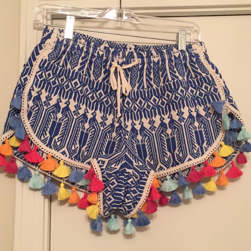 Judith March Rainbow Tassel Shorts